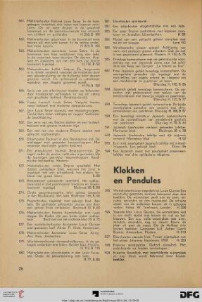 Klokken en pendules (Nr. 595-604)