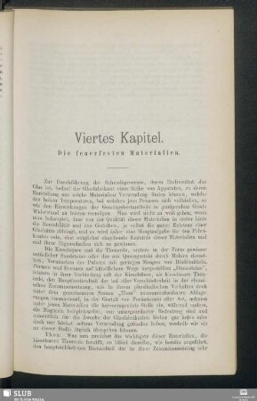Viertes Kapitel. Die feuerfesten Materialien