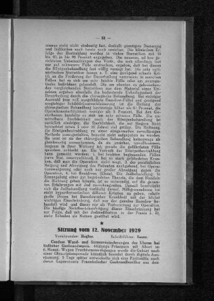 Sitzung am 12. November 1929