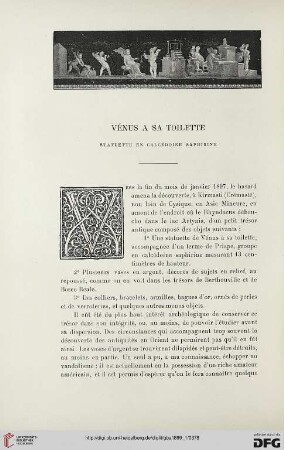 3. Pér. 21.1899: Vénus à sa toilette : statuette en calcédoine saphirine