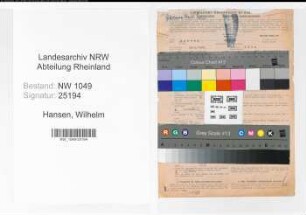 Entnazifizierung Wilhelm Hansen , geb. 28.04.1897 (Bankbeamter)