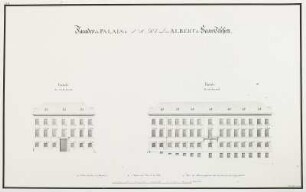 Aufriß der Ost- und der Nordfassade