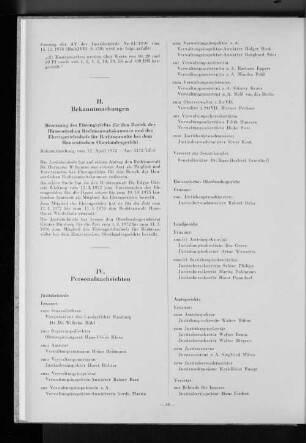 Besetzung des Ehrengerichts für den Bezirk der Hanseatischen Rechtsanwaltskammer und des Ehrengerichtshofs für Rechtsanwälte bei dem Hanseatischen Oberlandesgericht