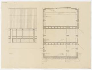 Studienarbeiten: Entwurf, Tabakfabrik, Fassadendetail, Schnitt, 1:20