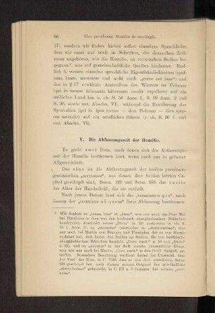 V. Die Abfassungszeit der Homilie.