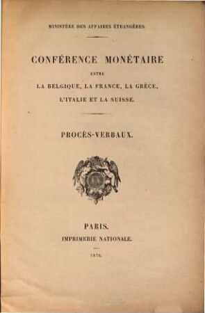 Procès-verbaux, 1876