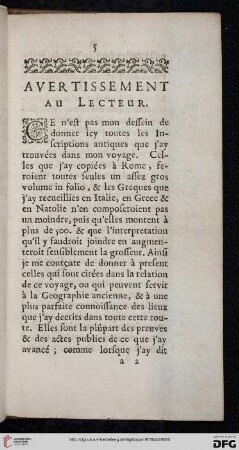 Avertissement au Lecteur