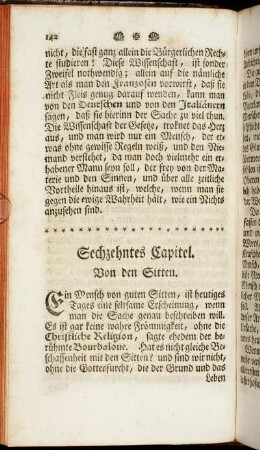 Sechzehntes Capitel - Zwanzigstes Capitel