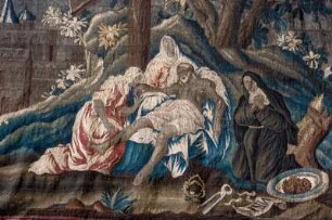 Frankreich. Auvergne. Cantal. Salers. Eglise Saint Matthieu. Wandteppich von Aubusson. 17 Jahrhundert