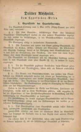 Dritter Abschnitt. Vom Hypotheken-Wesen