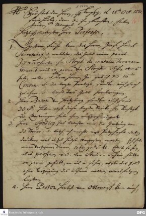 Brief von Heinrich Julius Elers an August Hermann Francke.