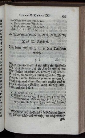 Das IX. Capitel. Von dem Müntz-Wesen in dem Teutschen Reich.