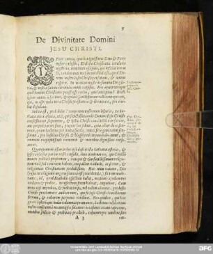 De Divinitate Domini Iesu Christi.