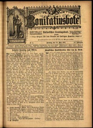 Erste Ausgabe vom Sonntag, den 30. Mai 1897.