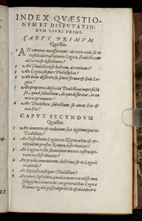 Index Quæstionum Et Disputationum [...]