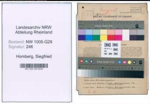 Entnazifizierung Siegfried Homberg , geb. 01.08.1912 (Bahninspektor)