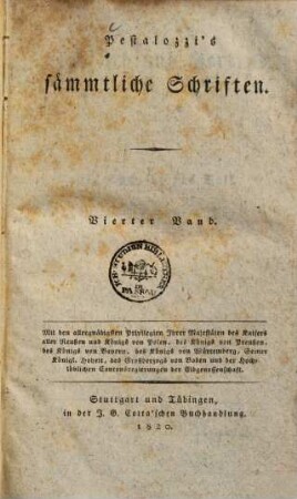 Pestalozzi's sämmtliche Schriften. 4, Lienhard und Gertrud ; Theil 4 : ein Buch für das Volk