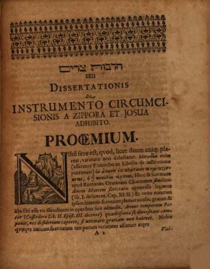 Ḥarvôt ṣûrîm seu dissertatio philologica de instrumento circumcisionis a Zippora et Josua adhibito