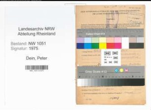 Entnazifizierung Peter Dein , geb. 12.08.1897 (Angestellter)