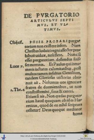 De Purgatorio Articulus Septimus et Ultimus