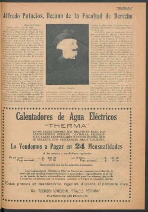 Alfredo Palacios, Decano de la Facultad de Derecho