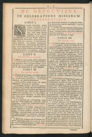 De Defectibus In Celebratione Missarum Occurrentibus.
