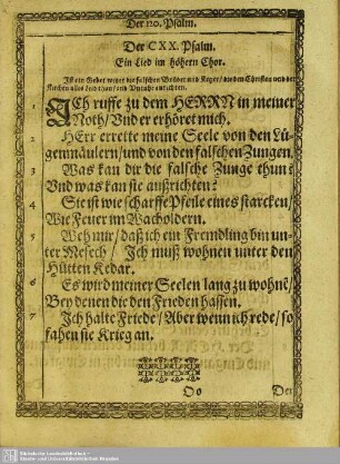 Der CXX. Psalm