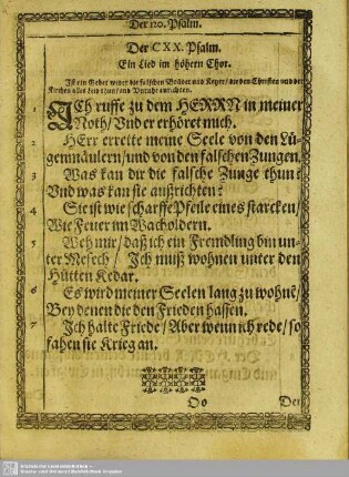 Der CXX. Psalm