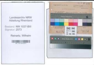 Entnazifizierung Wilhelm Reinartz , geb. 15.03.1894 (Geschaeftsfuehrer)