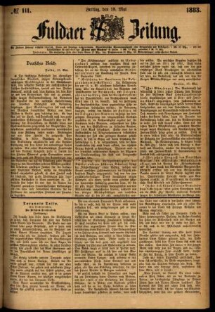 Ausgabe vom Freitag, den 18. Mai 1883.