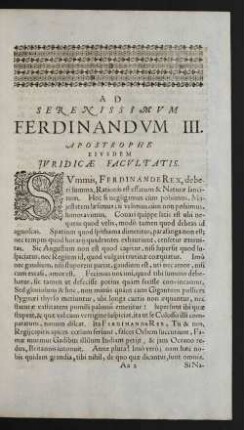 Ad Serenissimum Ferdinandum III.