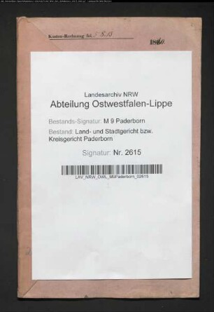 Erblasser: Leiffeld, Johann; Erblasser: Leiffeld, Maria, geb. Rüsing: