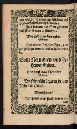 Vom Neundten und Zehenden Gebott.