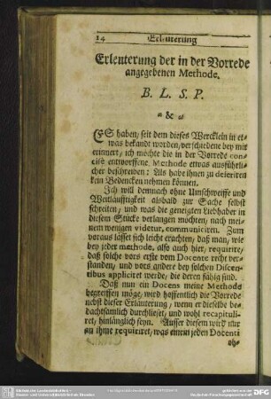 Erleuterung der in der Vorrede angegebenen Methode
