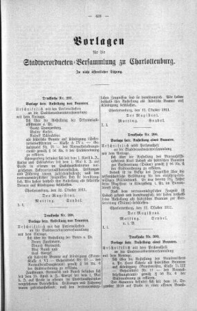 In nicht öffentlicher Sitzung (297,298,299,300), 01. November 1911