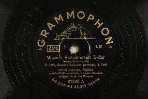 Violinkonzert D-Dur : 3. Satz, Rondo: Andante grazioso, I. Teil : Köchel-Verz. No. 218
