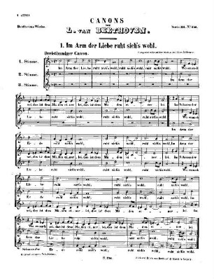 Beethoven's Werke, 256 = Serie 23: Lieder und Gesänge mit Begleitung des Pianoforte. Canons