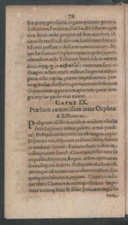 Caput IX. Praelium commissum inter Orphea & Bisthonem.
