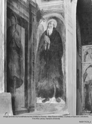 Nischenausmalung für Altar des Nikolaus von Tolentino : Heiliger Benedikt?