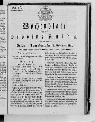 Nr. 46, Ausgabe vom 12. November 1831
