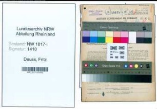 Entnazifizierung Fritz Deuss , geb. 21.12.1893 (Mitinhaber)