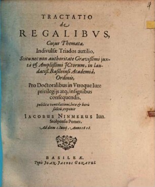 Tractatio de regalibus