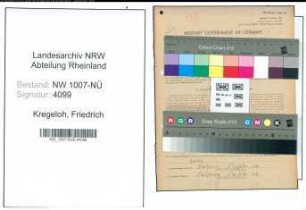 Entnazifizierung Friedrich Kregeloh , geb. 20.06.1903 (Rangierer)