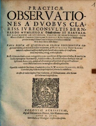 Practicae observationes