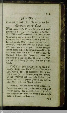 25ster Mai. Bauernschlacht bei Frankenhausen