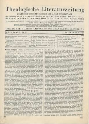 481-484 [Rezension] Ricerche Religiose; Vol. VI