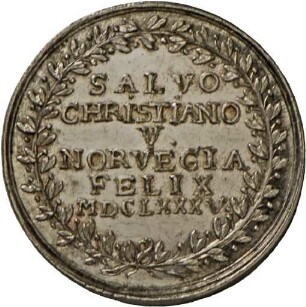 Medaille auf die Reise des dänischen Königs Christian V. nach Norwegen, 1685