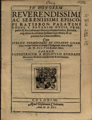 Carmen Panegyricvm