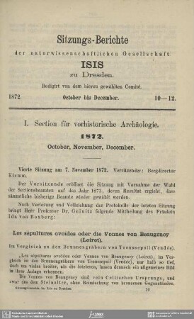 I. Section für vorhistorische Archäologie