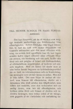 Till Henrik Schück På Hans Femtioårsdag.